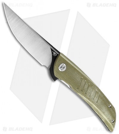 Bestech Knives Swift Liner Lock Knife Green Micarta (3.5" Two-Tone) KG30A-2