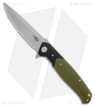 Bestech Knives Swordfish MagnaCut Liner Lock Knife Black/Green G-10 (3.8" Satin)