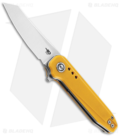 Bestech Knives Syntax Liner Lock Knife Yellow G-10 (2.8" Satin/SW 14C28N) BG40B