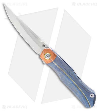 Bestech Knives Thyra Frame Lock Knife Retro Blue/Copper (3.6" Satin)