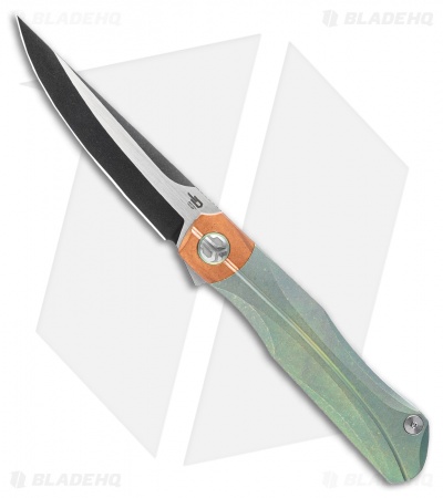 Bestech Knives Thyra Frame Lock Knife Retro Green/Copper (3.6" Two Tone)