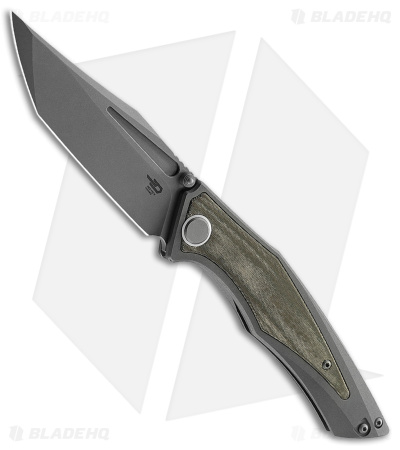 Bestech Knives Togatta Frame Lock Green Micarta Ti (3.75" Bead Blast M390)
