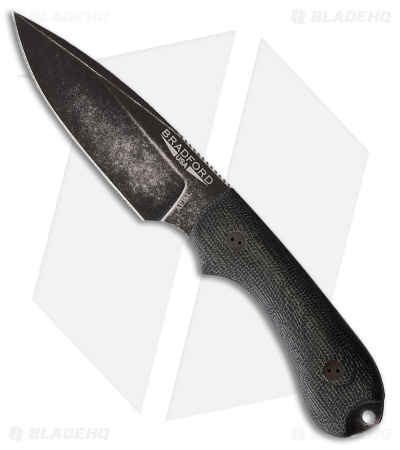 Bradford Knives Guardian 3 Drop Point Knife Black Micarta (3.5