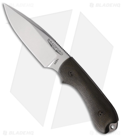 Bradford Knives Guardian 3 Drop Point Knife OD Green Micarta (3.5" Polish AEB-L)