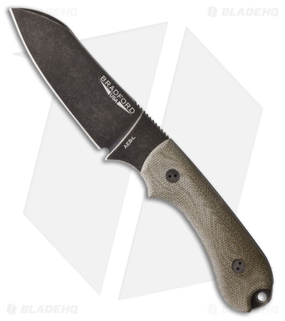 Bradford Knives Guardian 3 Sheepsfoot Knife OD Green Micarta (3.5" Nimbus AEB-L)