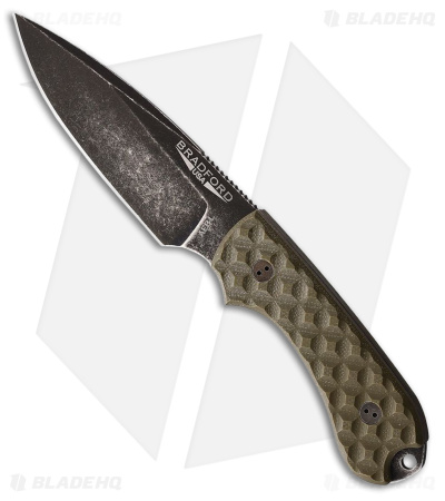 Bradford Knives Guardian 3 Drop Point Knife OD Green G-10 (3.5" Nimbus AEB-L)