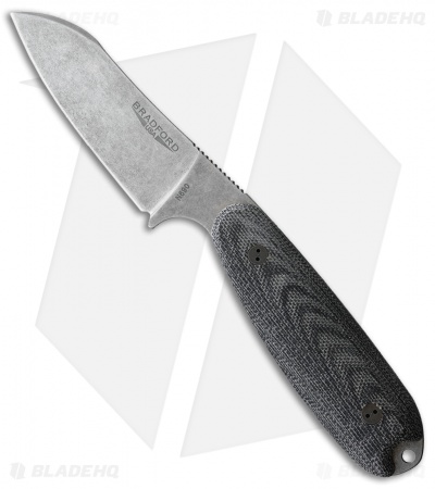 Bradford Knives Guardian 3.5 Sheepsfoot Knife Black Micarta (3.75" SW N690)