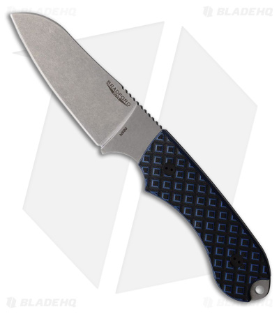 Bradford Knives Guardian 4 Sheepsfoot Knife Black/Blue G-10 (4.8" SW N690)