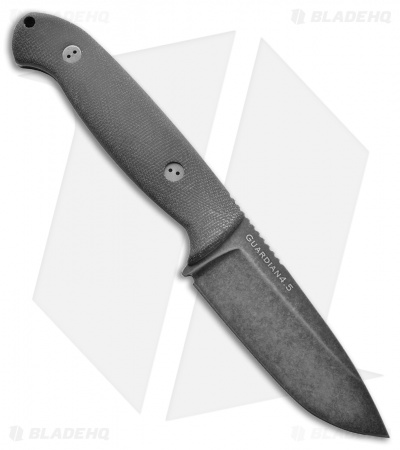 Bradford Knives Guardian 4.5 Fixed Blade 3D Black Micarta (4" Sabre Nimbus )