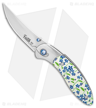 Brighten Blades FAITH Liner Lock Knife Floral Aluminum (2.6