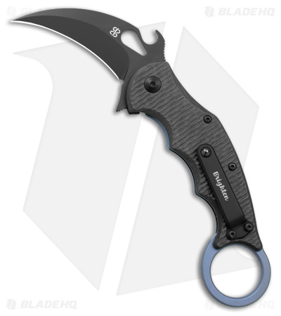 Brighten Blades Moonstruck Karambit Blue Titanium w/ Carbon Fiber (2.5