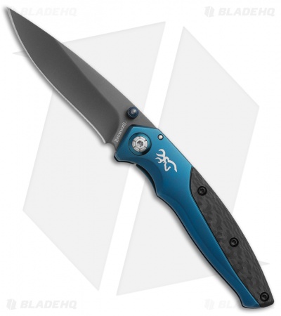 Browning Carbon Carry Frame Lock Knife Blue/Carbon Fiber (3