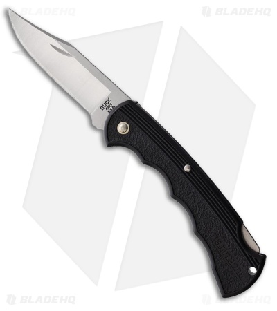 Buck Bucklite Nail Nick Lockback Knife Black Polymer (3.25" Satin/Stonewash)