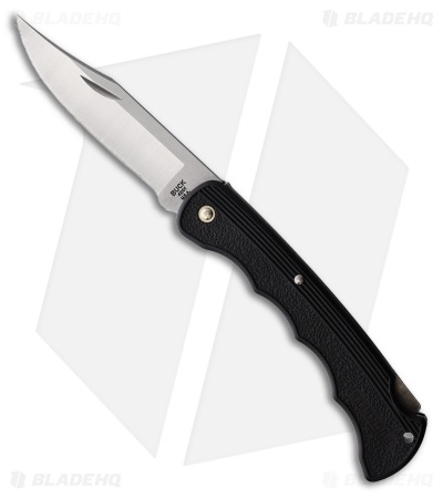 Buck Knives Bucklite III Lockback Knife Black Polymer (3.75" Satin/Stonewash)