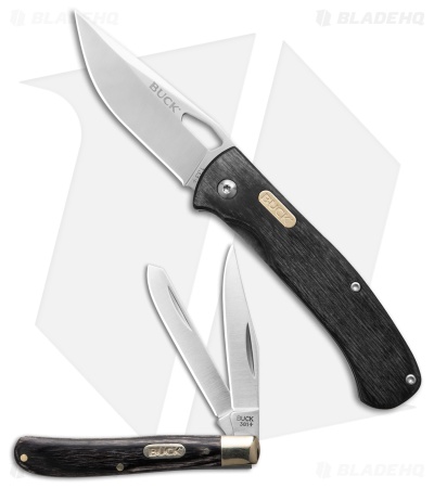 Buck Knives 381 Trapper & 133 Large Liner Lock Combo Black Pakkawood