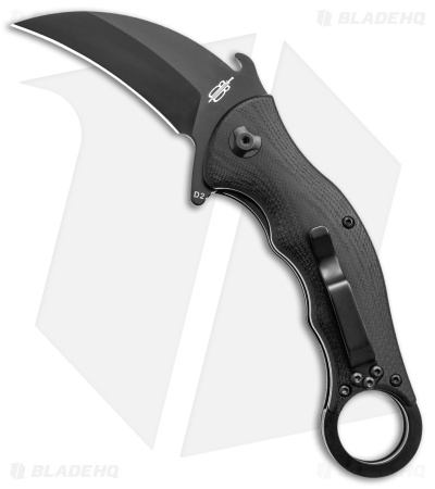 Buck N Bear Tactical Karambit Liner Lock Knife Black G-10  (2.5" Black)