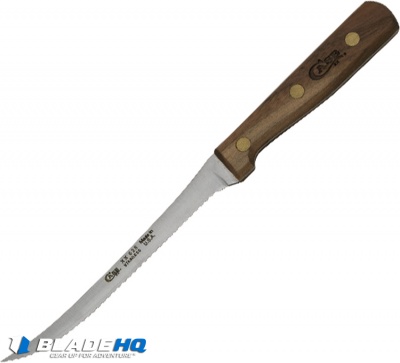 Case Cutlery Tomato Slicer Fixed Blade Knife Walnut (5.5" Satin) 07313
