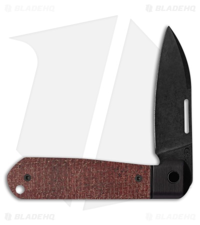 Case Revoindie Bridgeline Knife 3.96" Dark Red Burlap Micarta (Highbanks) 10768