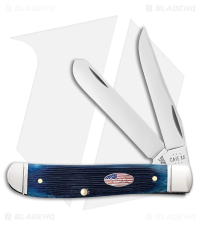 Case Cutlery Mini Trapper Navy Blue Jigged Bone (2.75 Mirror)