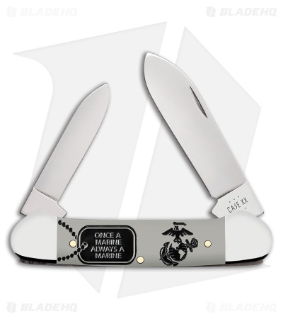 Case Cutlery USMC Canoe Smooth Gray Synthetic (2.625 Polished)