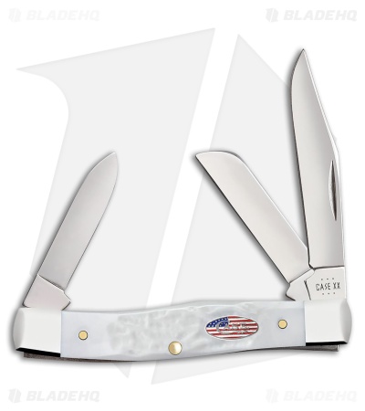 Case Knives Medium Stockman Knife 3.5" White Jigged Synthetic (63032 SS) 14102