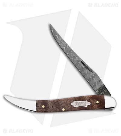 Case Knives Medium Texas Toothpick Knife 4.25" Maple Burl Wood (710094 DAM)