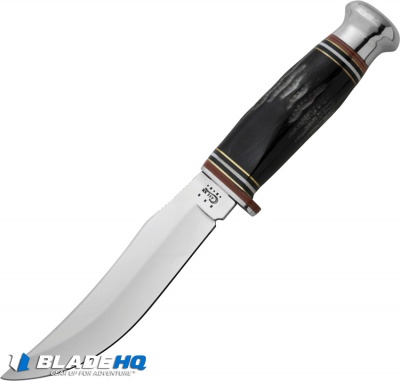 Case Cutlery Hunter Fixed Knife Black Buffalo Horn (5" Polish BH23-5 SS) 17915
