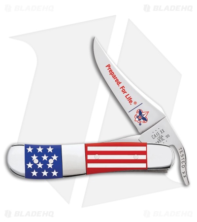 Case Cutlery Russlock Boy Scout Red/White/Blue Synthetic (2.75" Polished)