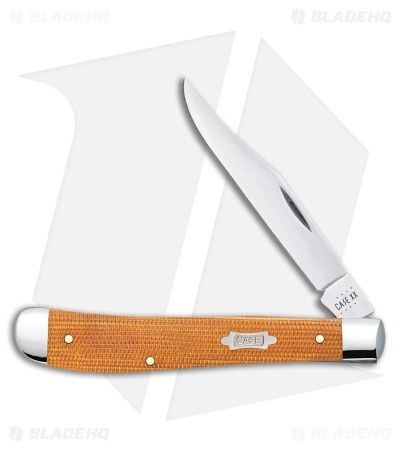 Case Knives Slimline Trapper Knife 4.1" Natural Canvas Micarta (101048 SS) 23691