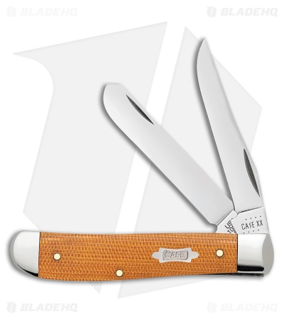 Case Knives Mini Trapper Knife 3.5" Natural Canvas Micarta (10207 SS) 23695