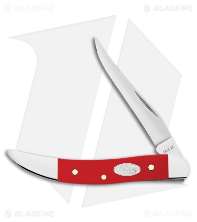 Case Knives Small Texas Toothpick Knife 3" Red Smooth Synthetic (410096 SS)