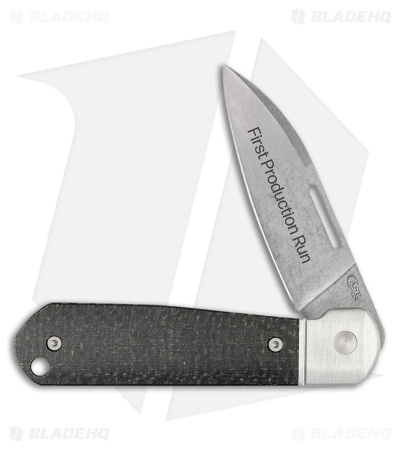 Case Revoindie Bridgeline Knife 3.96" Black Canvas Micarta (Highbanks) 82230