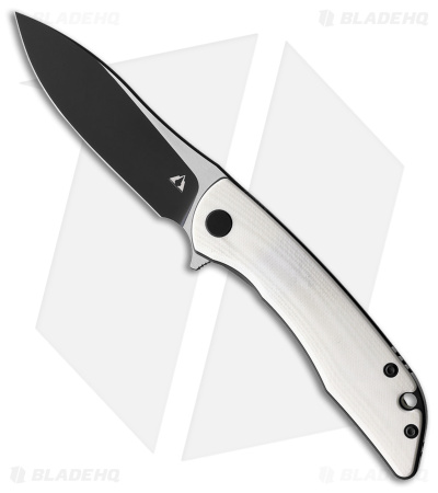 CMB Made Knives Blaze Liner Lock Flipper Knife White G-10 (3" Two-Tone D2)