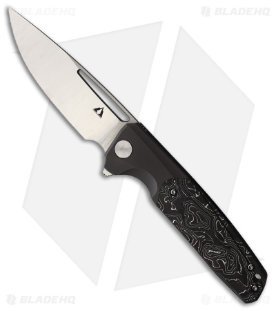 CMB Made Knives Darma Liner Lock Knife Ti + Black/White CF (3.7" Satin)