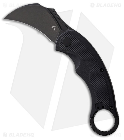 CMB Made Knives Falcon Karambit Liner Lock Knife Black G-10 (2.6" Black SW)