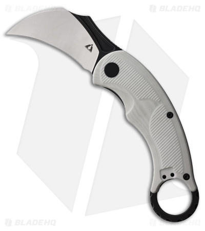 CMB Made Knives Falcon Karambit Liner Lock Knife White G-10 (2.6" Two-Tone)