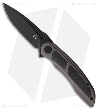 CMB Made Knives Knight Frame Lock Knife Titanium/Carbon Fiber (3.75" Black)