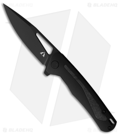 CMB Made Knives Spear Frame Lock Knife Black Titanium/Carbon Fiber (3.6