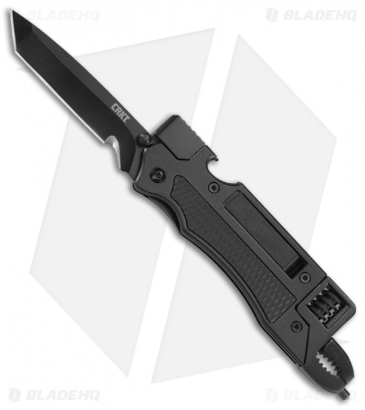 CRKT Septimo Multi-Tool Tanto Liner Lock Knife Black Aluminum (2.9