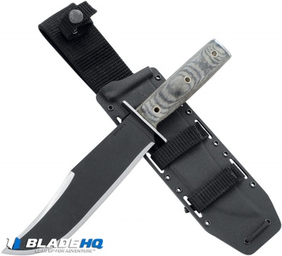 Condor Operator Bowie Fixed Blade Knife Micarta (7.6" Black)
