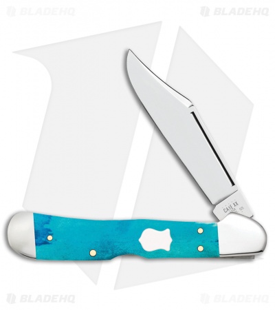 Case Mini Copperlock Pocket Knife 4.25" Caribbean Blue Bone (61549L SS)
