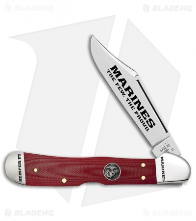 Case Knives CopperLock Knife 4.25" USMC Red G-10 (101549L SS) 13198