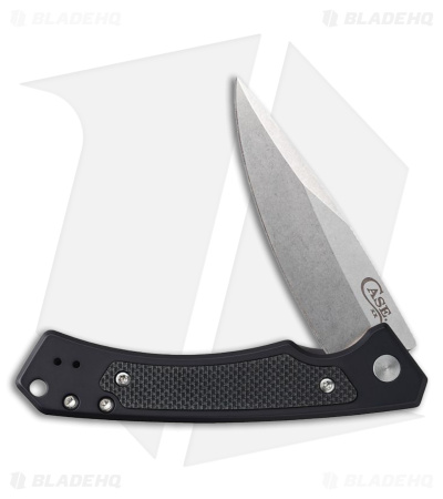 Case Knives Marilla Frame Lock Knife Black Aluminum/CF (3.4" Stonewash CPM 20CV)