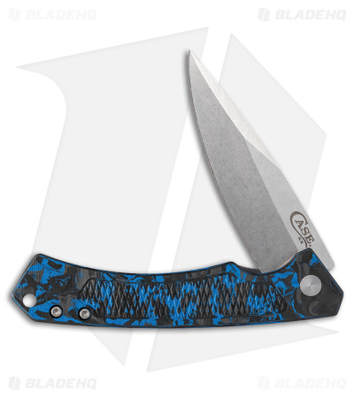 Case Cutlery Marilla Frame Lock Knife Black/Blue Marbled CF (3.4" SW S35VN)