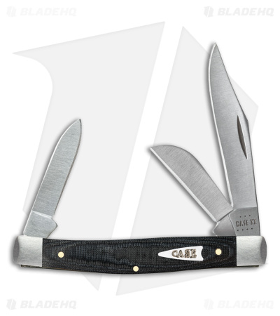 Case Knives Medium Stockman Knife 3.25" Smooth Black Micarta (10344 SS) 27818