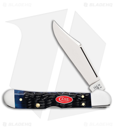 Case Mini CopperLock Knife 3.6" Navy Blue Rogers Jig Bone (61749L SS) 06891