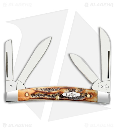 Case Knives Small Congress Knife 3.1" Amber BoneStag (6.5468 SS) 65337
