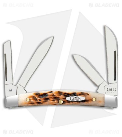 Case Knives Small Congress Knife 3.1" Amber Jig Bone (6468 SS) 10723