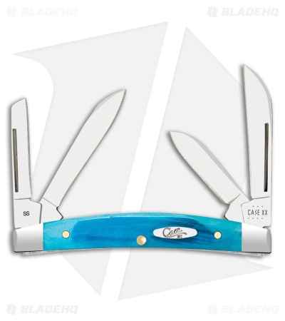Case Knives Small Congress Knife 3.1" Caribbean Blue Sawcut Bone (6468 SS) 25586