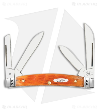 Case Knives Small Congress Knife 3.1" Smooth Cayenne Bone (6468 SS) 35808